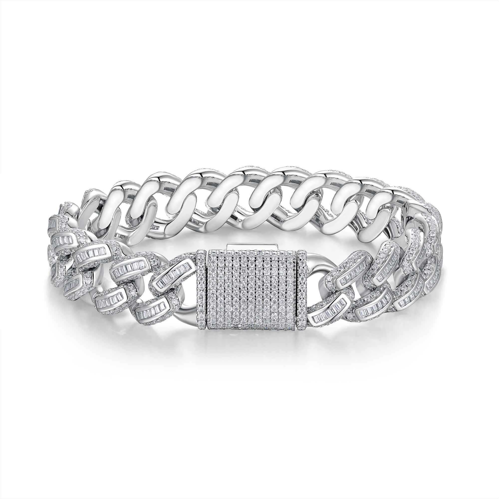 Set With Top - quality Moissanite, This Luxurious And Fashionable Light Luxury Jewelry Silver Bracelet Is Made Of S925 Silver Electroplated With Platinum - Dapper All Day