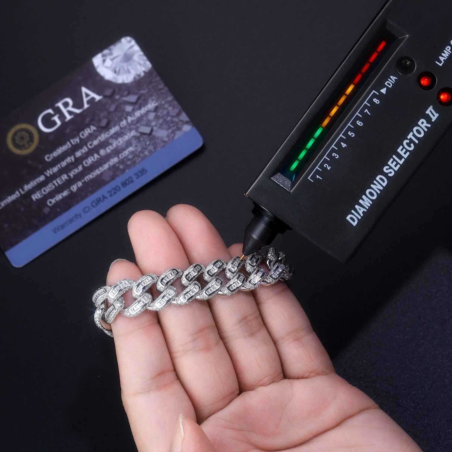 Set With Top - quality Moissanite, This Luxurious And Fashionable Light Luxury Jewelry Silver Bracelet Is Made Of S925 Silver Electroplated With Platinum - Dapper All Day