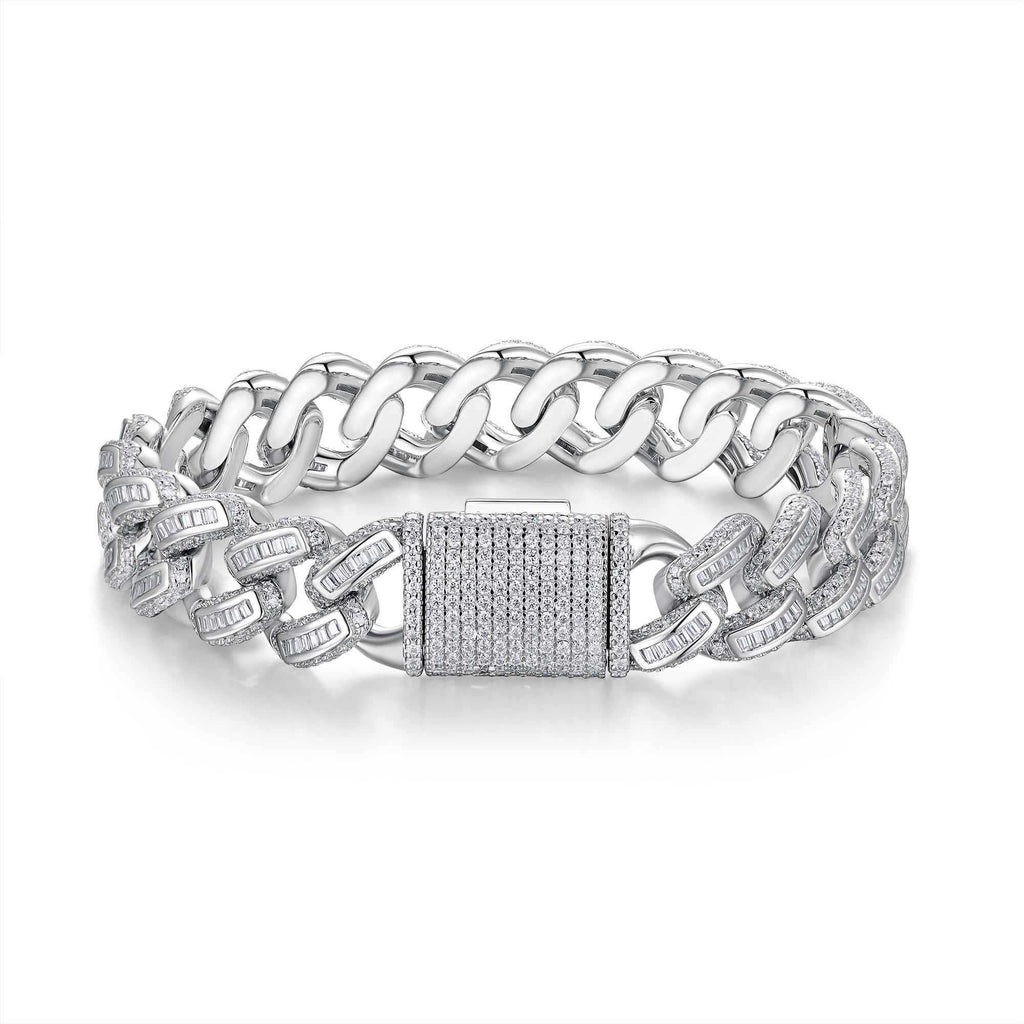 Set With Top - quality Moissanite, This Luxurious And Fashionable Light Luxury Jewelry Silver Bracelet Is Made Of S925 Silver Electroplated With Platinum - Dapper All Day